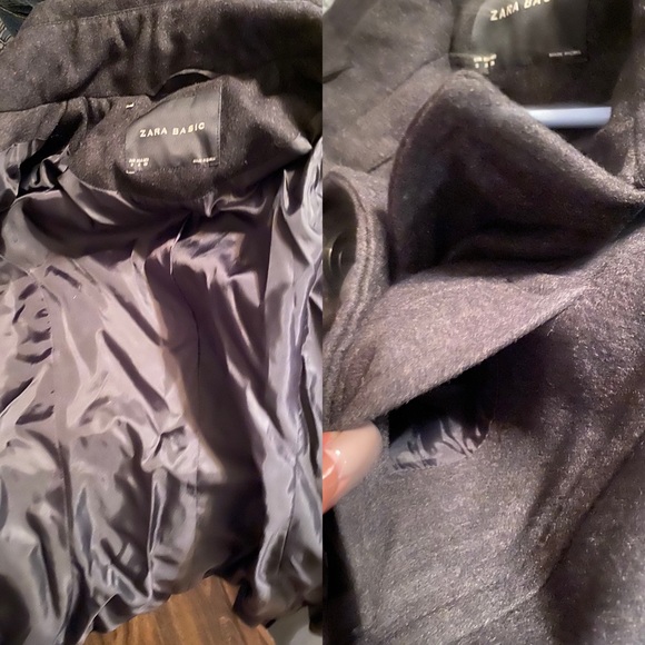 ZARA BASIC wool blend short coat - Picture 6 of 8